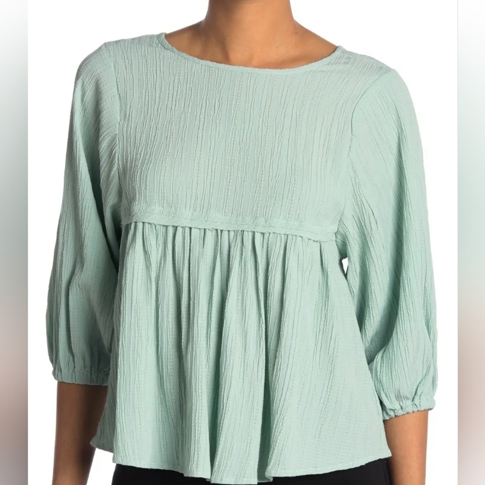 NWT Melloday Sagesea Foam Crinkle Top Size L
